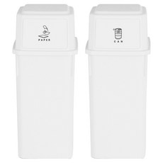 네이쳐리빙 피넛베리 데일리 재활용 분리수거함 60L x 2종 세트, 밀크화이트