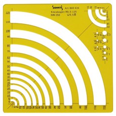 KORING 圓周圓形模板尺 1/4 K-840636, 1個, 單一顏色