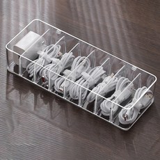 어썸피플 아크릴 이어폰 USB 케이블 정리함 칸막이 조절 오픈형, 투명, 1개
