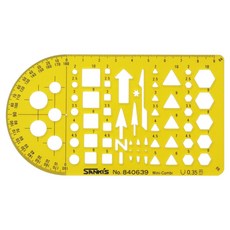 SaNKI's 模板製圖模型尺測量用型板 135 x 75 mm NO.840639, 單一顏色, 1個