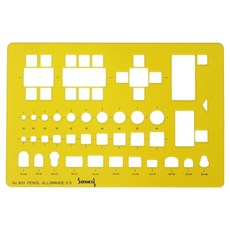 SaNKI's 模板 繪圖 模型尺 辦公室用 標準 1/50 195 x 130 mm NO.503, 1個, 單一顏色