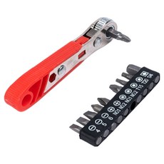 ZioBiz 縫隙空間 10種螺絲起子頭 + 磁吸雙向棘輪手柄組, 1套