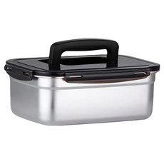小麥購物 304不銹鋼保險盒 長方形 帶提手 L1281 2.8L, 容器 + 蓋子, 1個