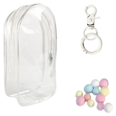 거친언니 라부부 보관 키링 가방 투명 + 키링 + 색깔공 세트, 1세트