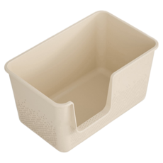 毛皇上 一體式超大貓砂盆, 1個, 米色