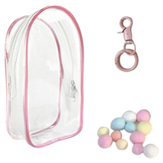 거친언니 라부부 보관 키링 가방 라이트 핑크 + 키링 + 색깔공 세트, 1세트