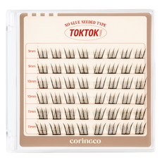 corinGco Toktokhara 免膠水假睫毛 9mm, 赫希, 1個