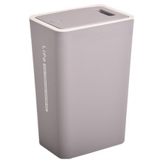 Life+ 日系簡約 按壓式彈蓋垃圾桶 8L, 柔霧灰