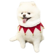 QIDINA 寵物聖誕派對領巾 A款, 1個, 紅色