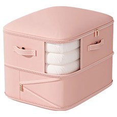 小麥購物 大容量可透視真空壓縮收納袋 L1442 粉色 2層, 1個, 1個裝