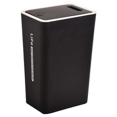 Life+ 日系簡約 按壓式彈蓋垃圾桶 8L, 質感黑