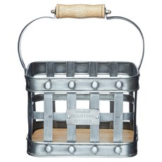 KitchenCraft 工業風收納提籃, 1個, 銀色