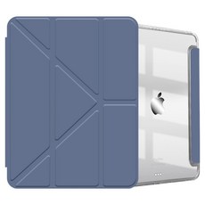 vXTRA 飛創 清透背蓋 Y折變形立架平板皮套 筆槽版, 微醺藍, 1個