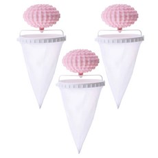 Malltoday 防纏繞除毛除塵洗衣球, 3個, 02 粉紅色