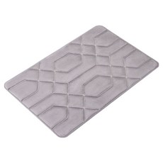 Kyhome 珊瑚絨浴室吸水地墊/記憶棉速乾腳踏墊/衛生間防滑墊 60 x 40cm, 1個, 灰色