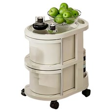 小麥購物 可移動抽屜式多功能置物小推車 2層 L1446 41 x 29 x 41cm, 奶油色