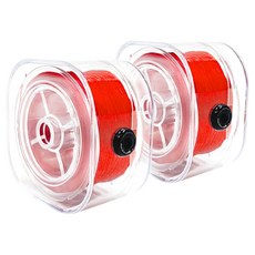 Clear Cube 鎖扣型高彈力聚氨酯線 串珠材料 0.7mm x 80m, 2個, 紅色