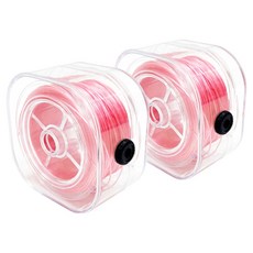 Clear Cube 鎖扣型高彈力聚氨酯線 串珠材料 0.7mm x 80m, 2個, 桃色