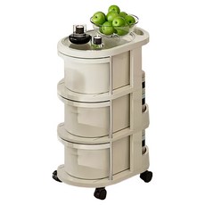 小麥購物 可移動/抽屜式/多功能置物小推車 L1446 41 x 29 x 58cm, 奶油色, 3層