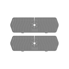 防止水垢堆積 洗手台 水槽 水龍頭 矽膠瀝水墊 M, 2個, 灰色