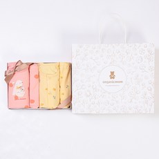 ORGANICMOM 新生兒用 週歲 百日禮物 Wonny Dot 內衣套裝 MJZL9B04 + Berry Rabbit 內衣套裝 MJZL9B02 + 禮物袋組合 + 購物袋