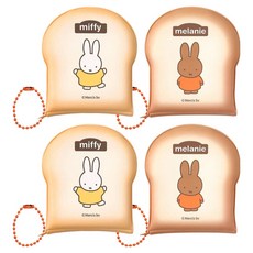 miffy 米飛 吐司便條紙鑰匙圈, 4個, 隨機出貨