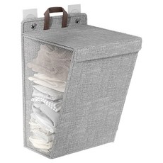 小麥購物 壁掛式可折疊多功能洗衣籃 L1441, 灰色