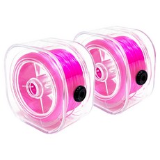 Clear Cube鎖扣型高彈性聚氨酯線珠子製作材料 0.7mm*80m, 2個, 亮粉色