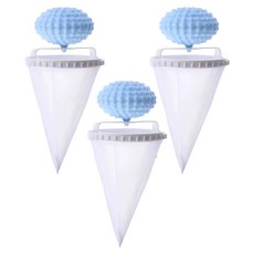 Malltoday 防纏繞除毛除塵洗衣球, 3個, 01 藍色