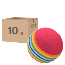 EVA彩虹球 3.5cm, 10個, 彩虹色