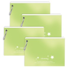 wannathis 亮彩素色環扣單字本索引卡 60張, 柔和綠色, 4個