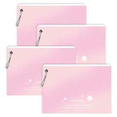 wannathis 亮彩素色環扣單字本索引卡 60張, 柔和粉色, 4個