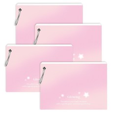 wannathis Glowing Line 索引環活頁單字卡 60張, 柔和粉, 4個