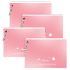 wannathis Glowing Line 索引環活頁單字卡 60張, 粉紅色, 4個