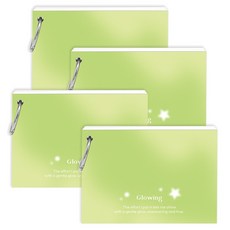 wannathis Glowing Line 索引環活頁單字卡 60張, 柔和綠, 4個