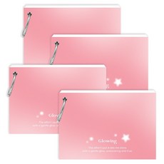 wannathis 亮彩素色環扣單字本索引卡 60張, 粉色, 4個