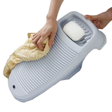 클로버상사 논슬립 세면대 빨래판 + 후크 세트 미니(20 x 36 x 6 cm), 그레이, 1세트