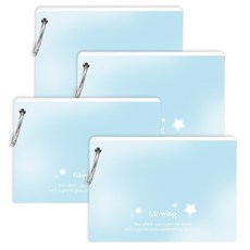 wannathis 亮彩素色環扣單字本索引卡 60張, 柔和藍色, 4個