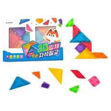 Joymath 3D立體雙磁性七巧板拼圖, 1個, 1人, 混合顏色