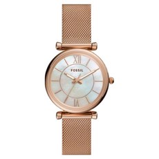 FOSSIL Carlie 金色典雅珍珠貝不鏽鋼米蘭腕錶/女錶 ES4918