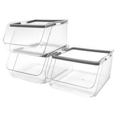 elelliving 書桌廚房多功能置物籃, 3個, 透明