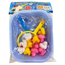 夜市撈小鴨趣味遊戲組 附啾啾小鴨 12個 ST032, 顏色隨機, 1套