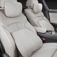 CRONICLE 全車款通用 Viber Premium 汽車腰部支撐腰靠墊 + 頸枕組合, 1套, 象牙白