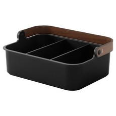 UMBRA Bellwood 木柄收納置物籃, 墨黑色, 1個