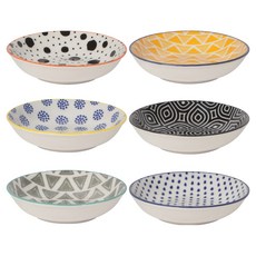 Now Designs 圖騰醬碟6件組, 橘色 + 藍色 +黑色 + 灰色 + 白色, 1套