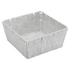 VERSA 方形編織收納籃, 1個, 白灰點