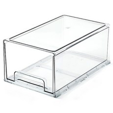 食品級PP材質高透度抽屜式冰箱收納盒 加大號, 1個, 透明色