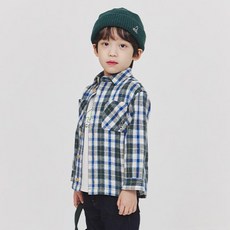 캉골키즈 아동용 플란넬 체크 셔츠 OD 0004