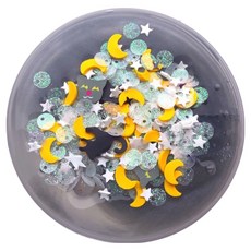 Emily slime 貓咪月亮 透明史萊姆, 1個, 黑色透明, 250g