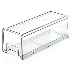 食品級PP材質高透度抽屜式冰箱收納盒 中號, 1個, 透明色